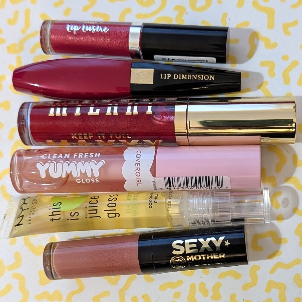 Lancome, Ciate, Buxom Beauty. etc Lip Gloss New Bundle of 6